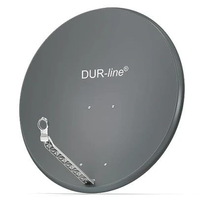 Afbeelding van DUR line Select 85cm x 90cm aluminium satellietschotel antraciet [zeer goed *] satellietspiegel