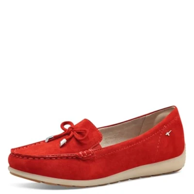Afbeelding van Tamaris Mocassins, Dames, Maat: 37, Red suede Leer