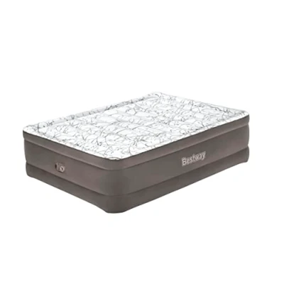 Afbeelding van Bestway Tritech Fashion Flock Queen Luchtmatras met Ingebouwde AC Pomp en Antimicrobiële Coating 2,03 m x 1,52 56 cm