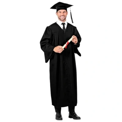 Afbeelding van Widmann Leraar &amp; Professor Scholier Student Kostuum Alumnus Klaar Met School Zwart Small / Medium Carnavalskleding Verkleedkleding