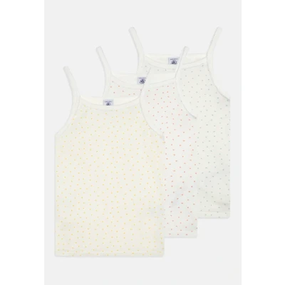 Afbeelding van Petit Bateau Meisjes Singlet met print in 3 pack de kleur Gebroken wit, maat: 95