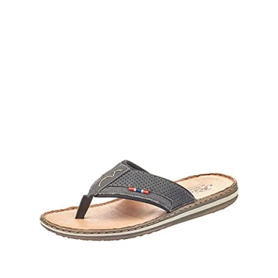 Afbeelding van Rieker Teensandalen, Heren, Maat: 41, Schwarz Imitatieleer/ textiel