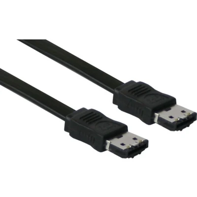 Afbeelding van eSATA datakabel plat SATA300 3 Gbit/s / zwart 2 meter