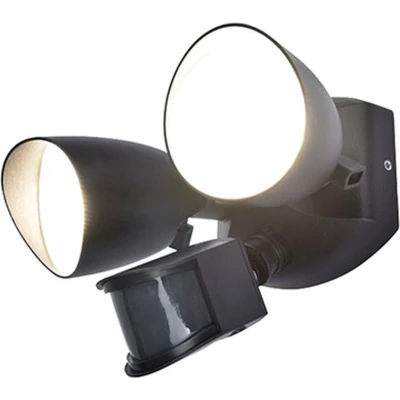 Afbeelding van Lutec SHRIMP + PIR 7622222012 LED buitenlamp met bewegingsmelder (wand) 23.5 W Zwart