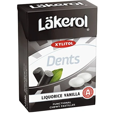 Afbeelding van Läkerol 2 x 85 g vanille zoethoutbultjes origineel Zweeds suikervrij xylitol tabletten dragees druppels snoep