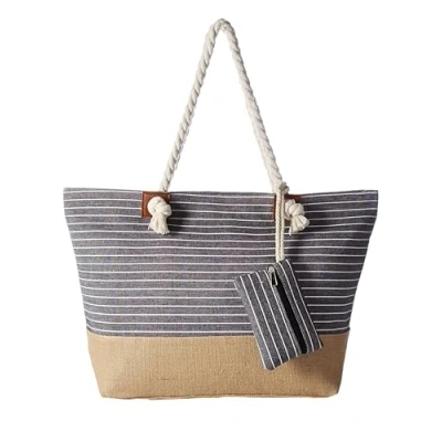 Afbeelding van Grote waterafstotende strandtas met rits Aquarelle World