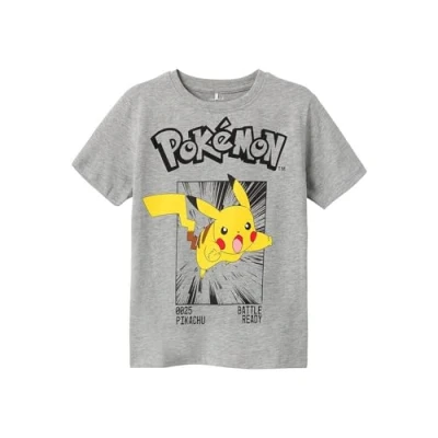 Afbeelding van Name it Nkmnoisi Pokemon Unisex Tshirt print Grey voor kinderen, Maat: 116,