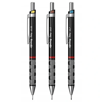 Afbeelding van Mechanisch potlood rOtring Tikky zwarte behuizing set van 3 mechanische potloden (801310)
