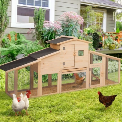Image de Poulailler VIP avec pondoir et clapier double XXL en bois