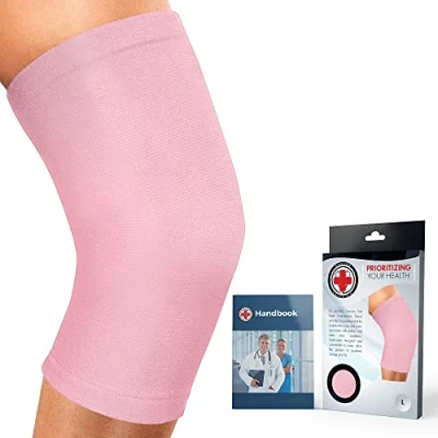 Afbeelding van Roze sportkniebrace voor dames, ontworpen door artsen, kniebrace, artrose, knie, en gegarandeerde verlichting tendinitis, verstuikingen, verwondingen [roze, maat 2XL]