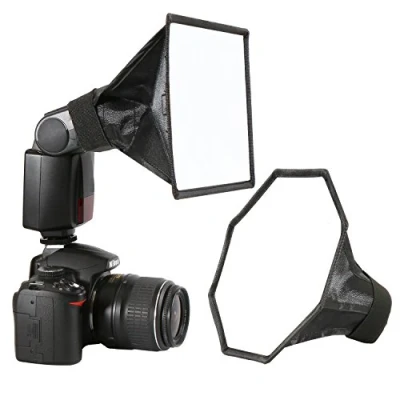 Afbeelding van waka Speedlight Softbox Flash Kit 20 cm achthoekige lichtbak + x 15 voor flits, universele houder Canon, Yongnuo en Nikon