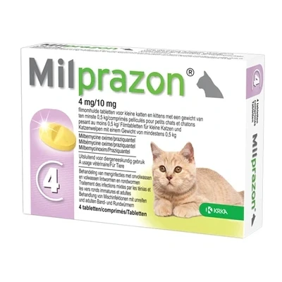 Afbeelding van Krka Milprazon Ontwormingstabletten Kat &gt;0,5 KG 4 MG/10 MG TBL (409914)