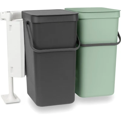 Afbeelding van Brabantia Sort &amp; Go Inbouwemmer Met Ophangframe 32 Liter Mint