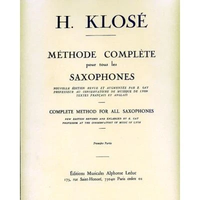 Image de Méthodes et pédagogie LEDUC KLOSE MÉTHODE COMPLÈTE POUR TOUS LES SAXOPHONES VOL.1 Saxophone