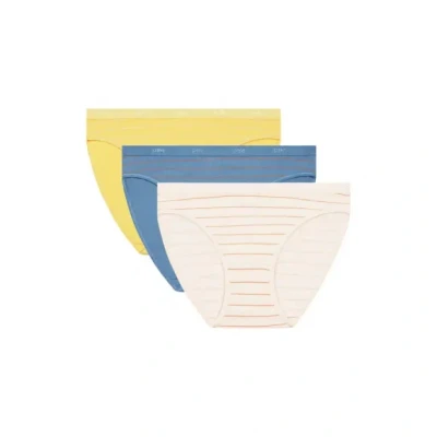 Afbeelding van DIM Les Pockets Comfortabele katoenen damesslip, 3 stuks, Stripy Pack