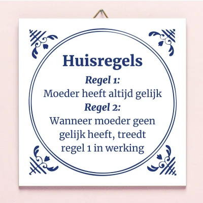 Afbeelding van Tegeltje Moeders Huisregels