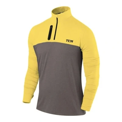 Afbeelding van TCA Fusion Pro QuickDry hardloopshirt met lange mouwen voor heren ritssluiting tot halverwege de borst