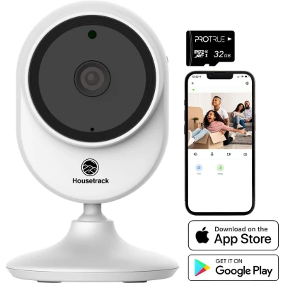 Afbeelding van Housetrack Bewakingscamera 1080P IP Beveiligingscamera met App Wifi Security Camera Smart Home Beveiliging Binnen