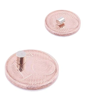 Afbeelding van Brudazon 10 mini schijfmagneten 3 x mm N52 sterke neodymium magneten extra voor modelbouw, foto, witte wand, handwerk schijf