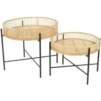 Afbeelding van Bijzettafel Aiko Naturel Set van twee