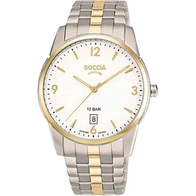 Afbeelding van Boccia Titanium 3632.02 horloge Zilver en goudkleurig 39 mm