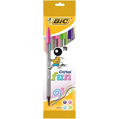 Afbeelding van Bic Balpennen Cristal Fun 15 Cm 1,6 Mm 4 Stuks