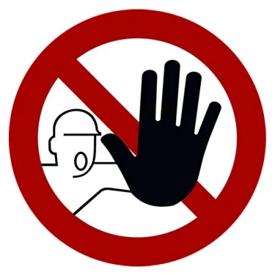 Afbeelding van 5 stuks toegangsverbodsstickers Voor onbevoegden Met uv bescherming buiten en binnen Geen STROBO doorgang 9,5 x cm