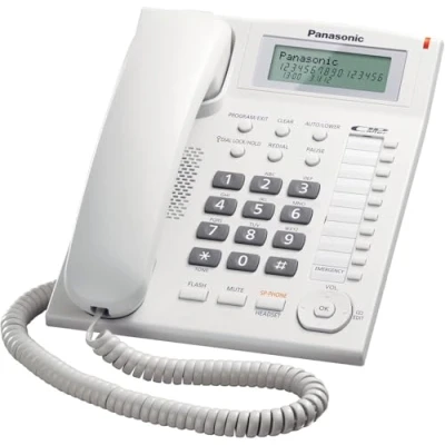 Image de Panasonic KX TS880EXW Téléphone filaire avec ID d&#039;appelant blanc