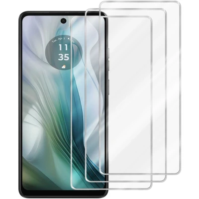 Afbeelding van Cadorabo 3x Screenprotector geschikt voor Motorola Moto E14 Beschermende Pantser Film in KRISTALHELDER Getemperd (Tempered) Display beschermend glas 9H hardheid met 3D Touch