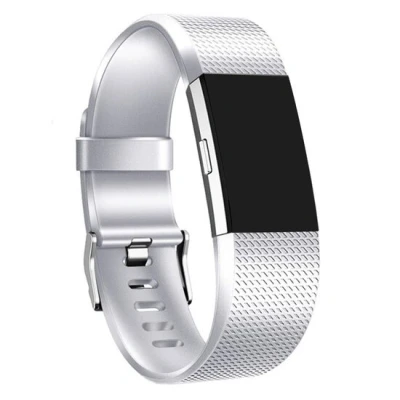Afbeelding van Fitbit Charge 2 sportbandje Maat: Large Zilver Siliconen