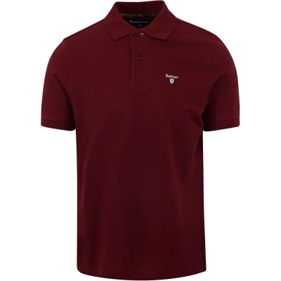 Afbeelding van Barbour Tartan Pique Polo Bordeaux maat L heren met Modern fit Pasvorm Katoen Suitable Herenkleding Poloshirt
