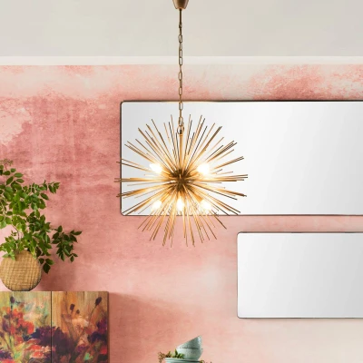 Afbeelding van Kare Beam Messing hanglamp, 8 lamps, goud