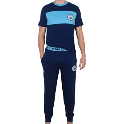 Afbeelding van Manchester City Officiële FC Lange pyjama met voetbalthema heren, Navy Blauw
