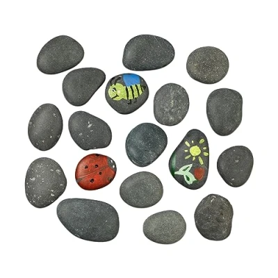 Afbeelding van Relaxdays stenen om te beschilderen platte schilderstenen hobbystenen 5 9 cm 2 kg