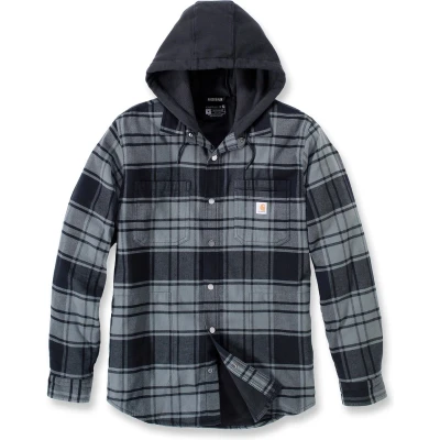 Afbeelding van Carhartt Jacke Flannel Fleece Lined Hooded Shirt Jac Elm 2XL