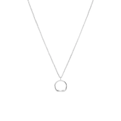 Afbeelding van Lucardi Dames Stalen Ketting met cirkel Staal Zilverkleurig 47 cm