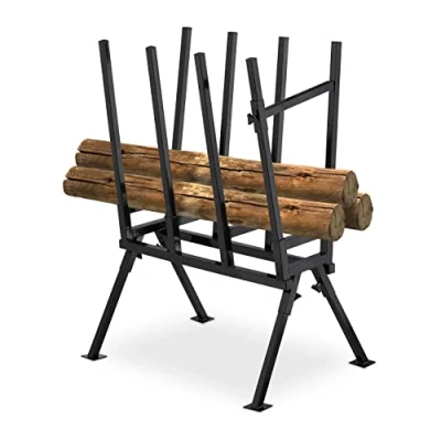 Image de Relaxdays Chevalet de sciage pour travaux scie à bois, 400 kg, cadre tronçonneuse, en acier stable, H x l P 107 81 53 cm, noir