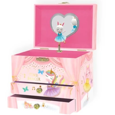 Afbeelding van Giggle &amp; Honey Ballerina Muzikale Sieradendoos voor Meisjes Muziekdoos Kinderen met Spiegel, Cadeau Meisjes, Sieradendoos, 17,1 x 13,3 15,2 cm 3 10 jaar