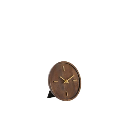 Afbeelding van Light &amp; Living Klok VETI 15x4x15cm Bruin