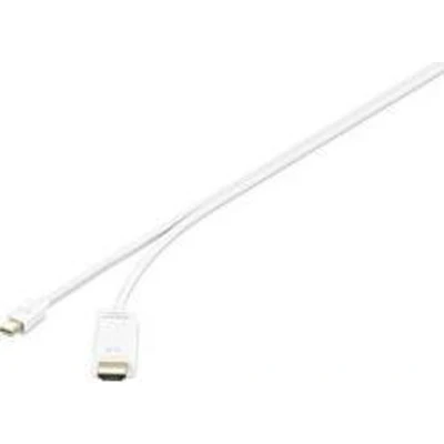 Afbeelding van Renkforce RF 3697528 DisplayPort kabel Mini / HDMI Adapterkabel stekker, A stekker 1.00 m Wit Vergulde steekcontacten