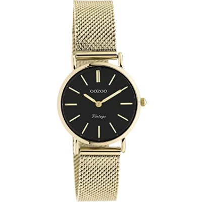 Afbeelding van OOZOO Timepieces goudkleurige horloge met metalen mesh armband C20232