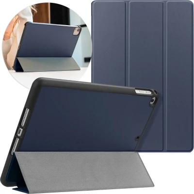 Afbeelding van iMoshion Tablet Hoes Geschikt voor iPad Air 2 (2014) / 1 (2013) 6 (2018) 9.7 inch 5 (2017) Trifold Bookcase Donkerblauw
