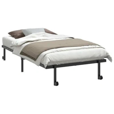 Afbeelding van vidaXL Bedframe zonder matras opvouwbaar 100x190 cm staal zwart