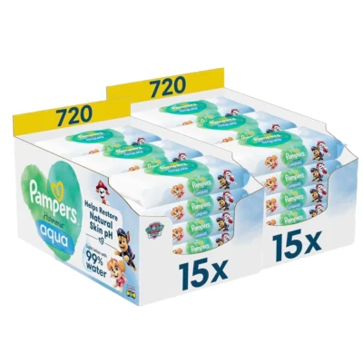 Afbeelding van Pampers Harmonie Aqua Billendoekjes Paw Patrol 30 x 48 stuks (1440 doekjes)