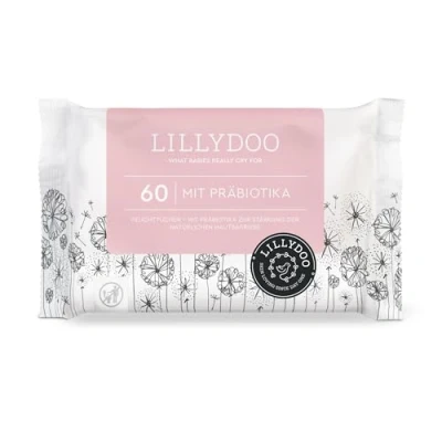 Afbeelding van LILLYDOO 300 vochtige doekjes met prebiotica (5 x 60), 100% plasticvrij, parfumvrij (FSC Mix)