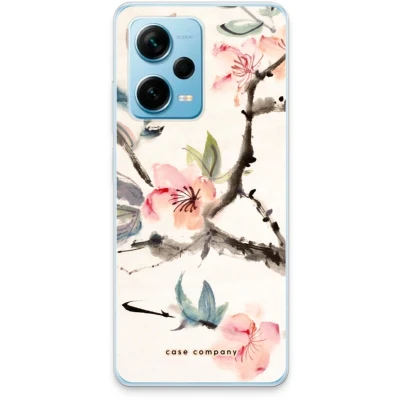 Afbeelding van Case Company® hoesje geschikt voor Xiaomi Redmi Note 12 Pro Plus Japanse bloemen Soft Cover Telefoonhoesje Bescherming aan alle Kanten en Schermrand