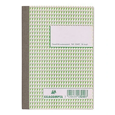 Afbeelding van Exacompta 3240E set van 10 vierkante notitieboeken, 5 x kleine ruitjes, 14,8 10,5 cm, 50 zelfklevende dubbele vellen, genummerd 1 tot
