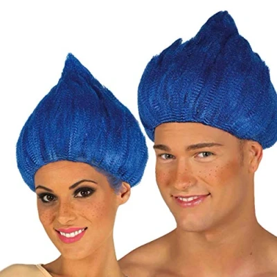Afbeelding van Fiestas Guirca pruik Blauwe trol Carnaval accessoires Pruiken