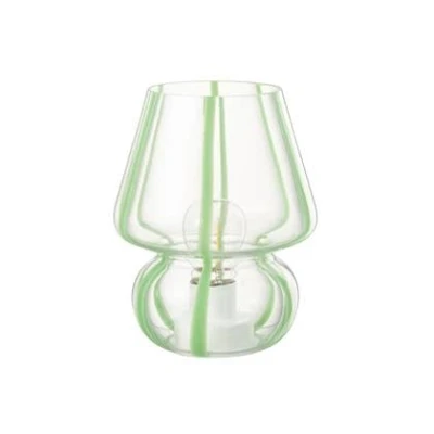 Afbeelding van J Line Tafellamp Strepen Glas Transparant/Groen Large