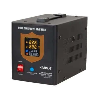 Afbeelding van KEMOT urz3404b, Noodvoeding zuivere sinus oplaadfunctie, 12V, 230V, 500VA/300W, zwart